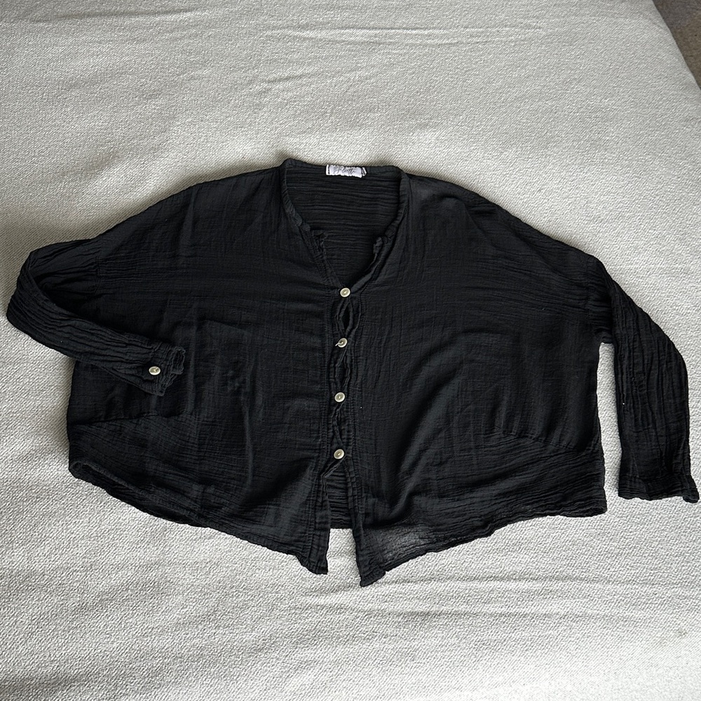 Elegant Black Button-Up Blouse